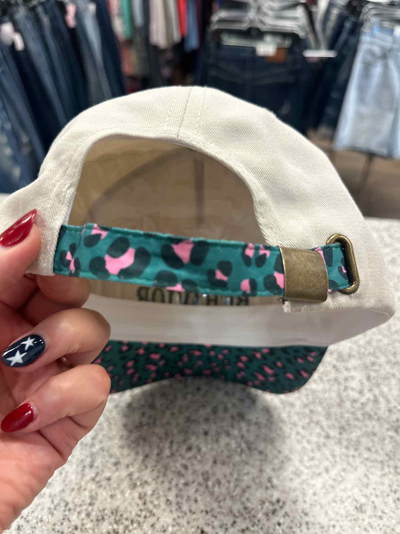 NEW "On My Worst Behavior" baseball cap Leopard Print Teal Pink Hat
