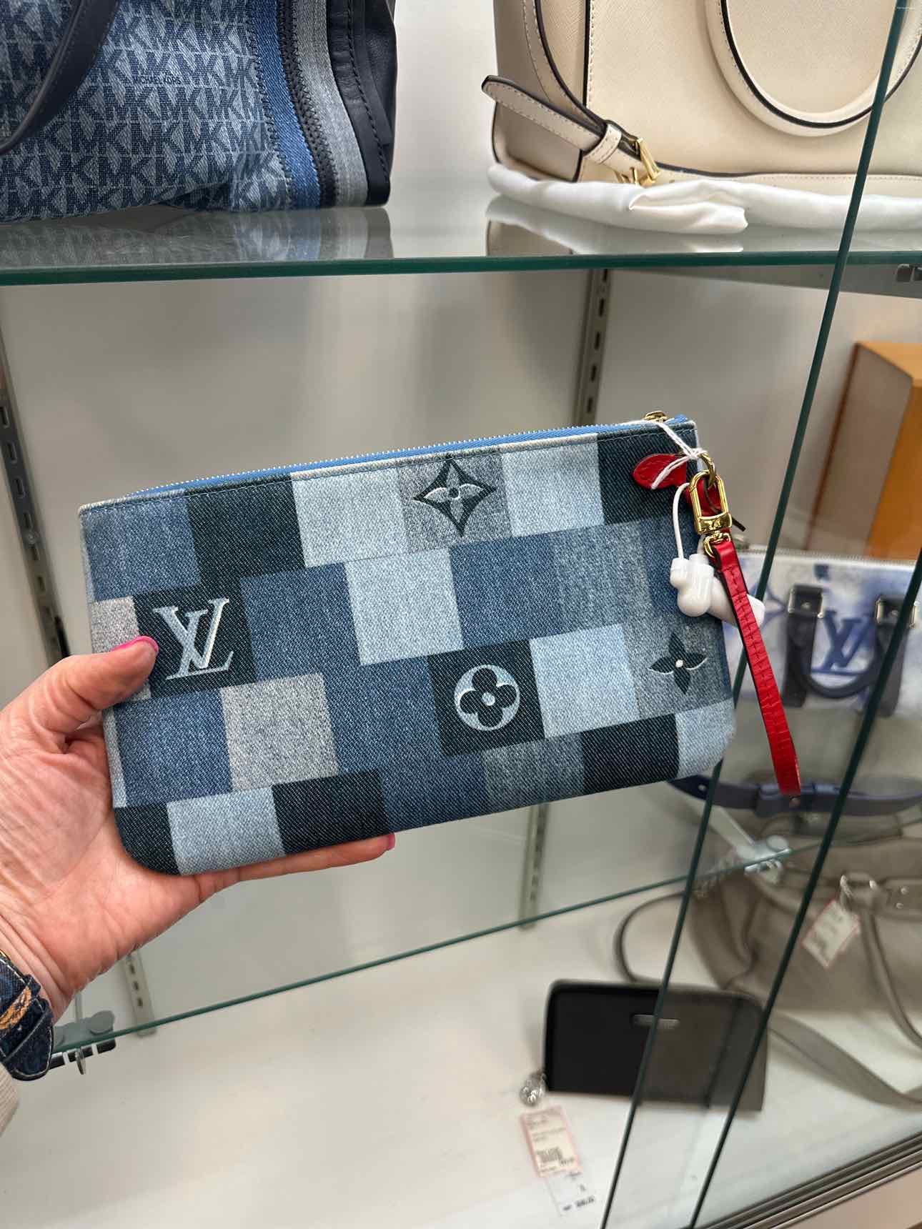 Louis Vuitton Limited Editiion Neverfull Denim Zipper Pouch Wristlet Wallet
