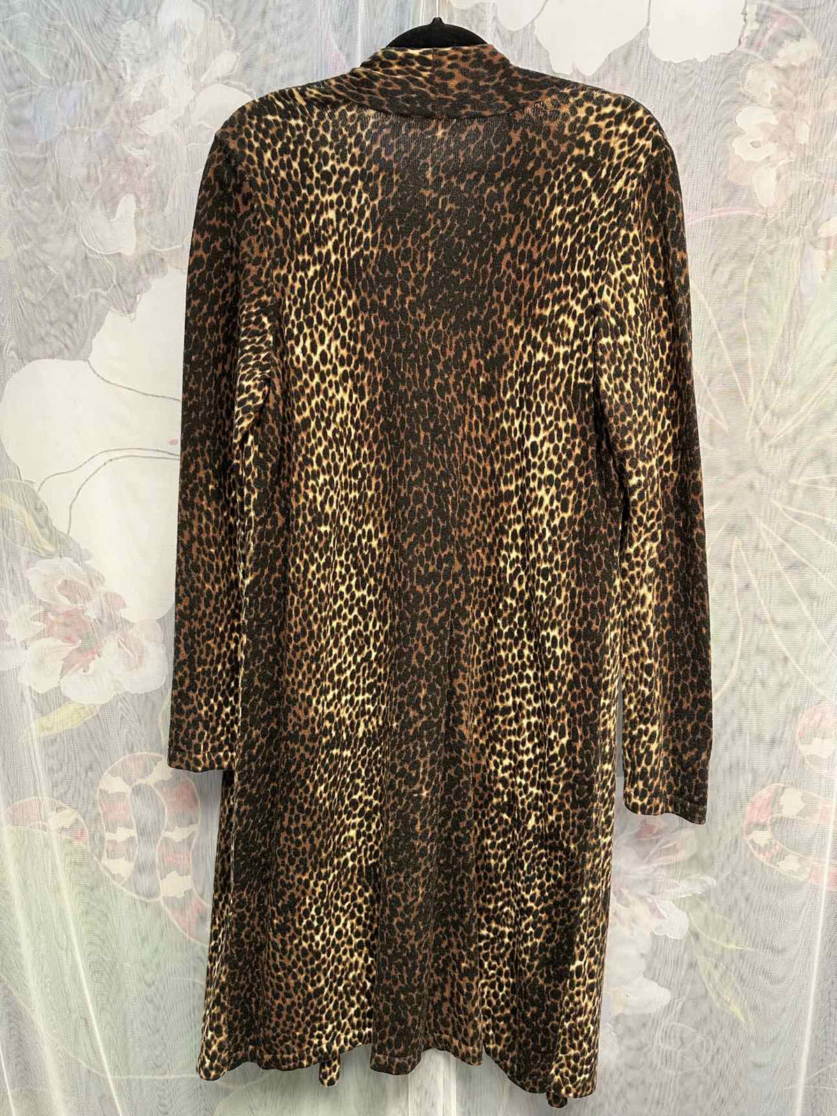 Chico's NEW NWT Speckled Animal Layla Duster Size 1 Brown Cardigan
