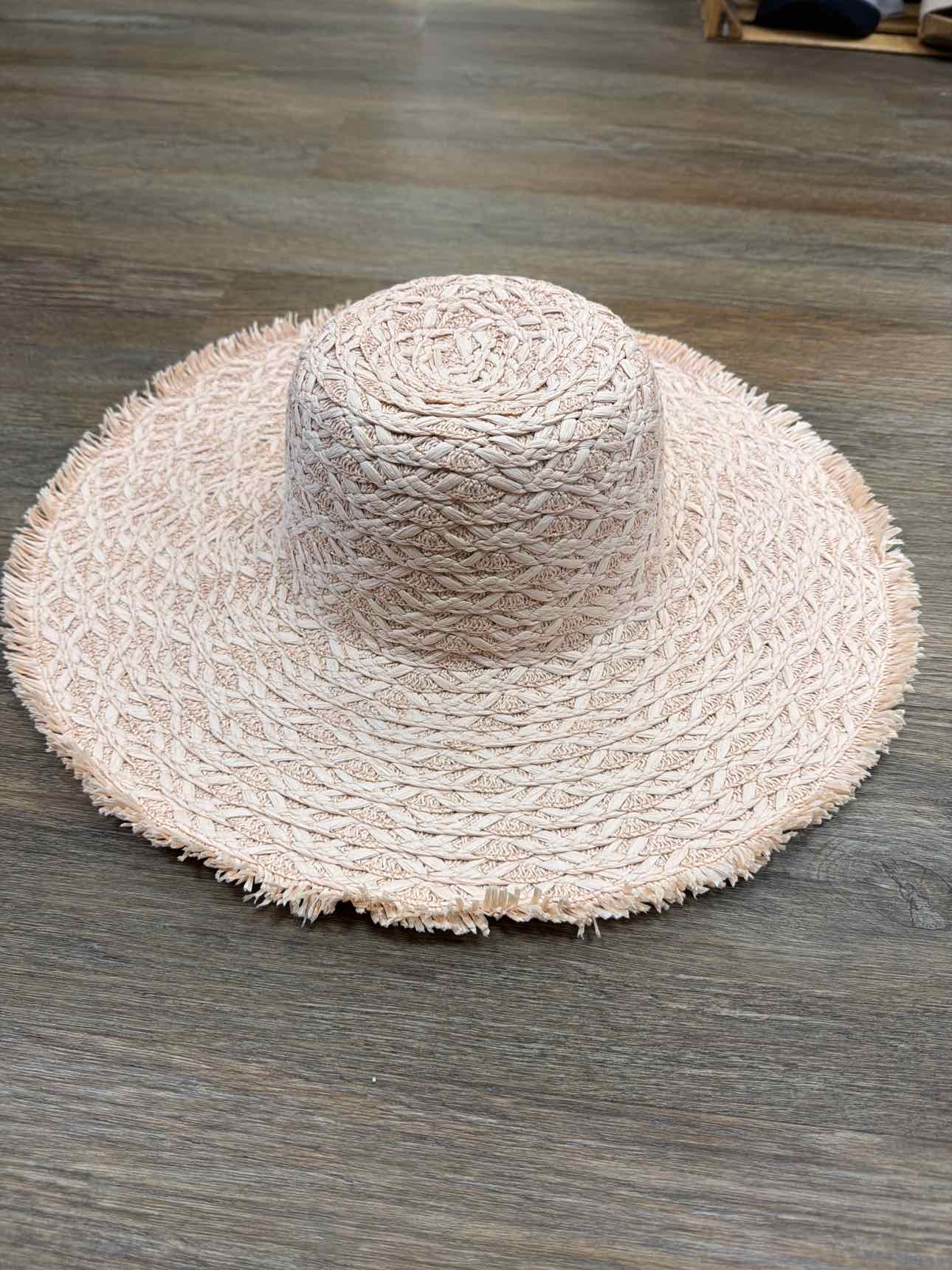 Straw Wide Brim Sun Hat Light Pink Hat NEW