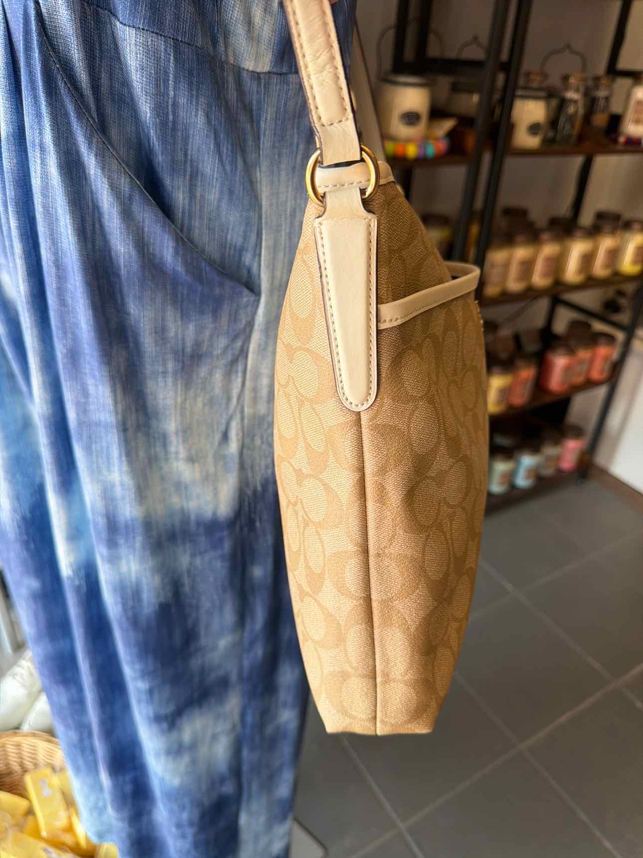 Coach Signature PVC Crossbody Tan Handbags