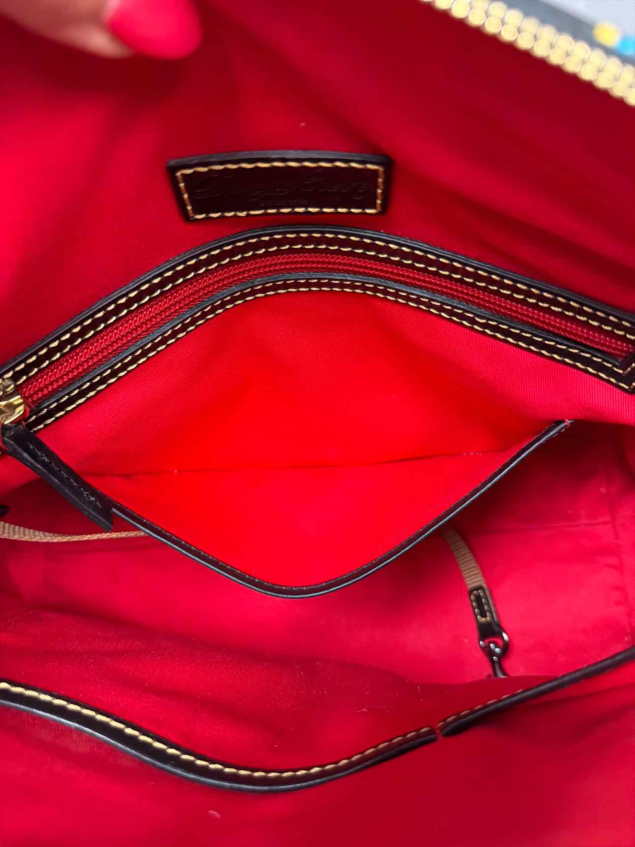 Dooney and Bourke Large Multi Color Domed Satchel DB Logo Handbags