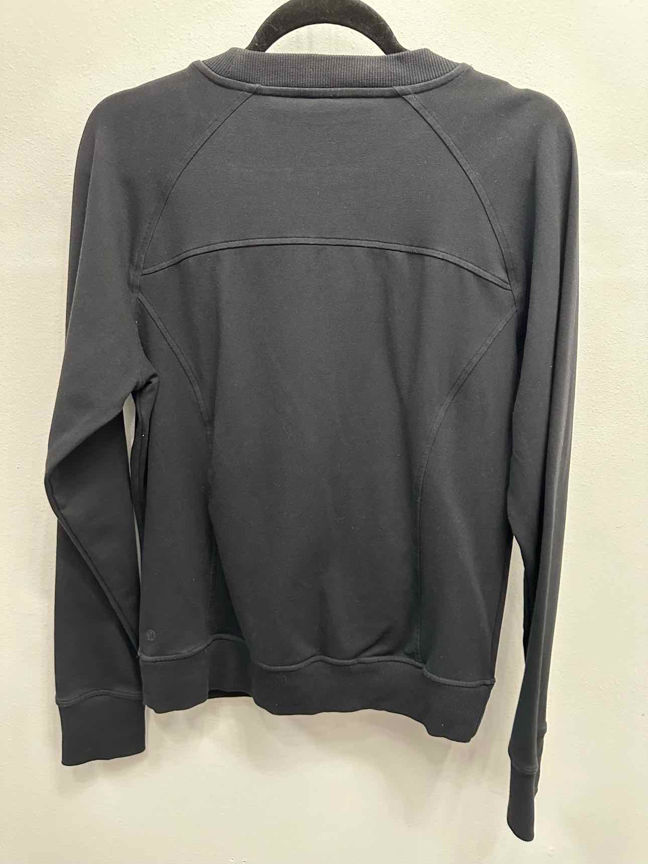 Lululemon On Track Crew Sweatshirt Thumbholes Size 8 Black Top