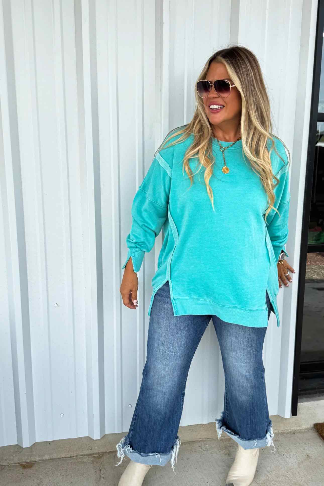 Blakeley Candy Colors Sugar Sky Classic Crewneck Pullover