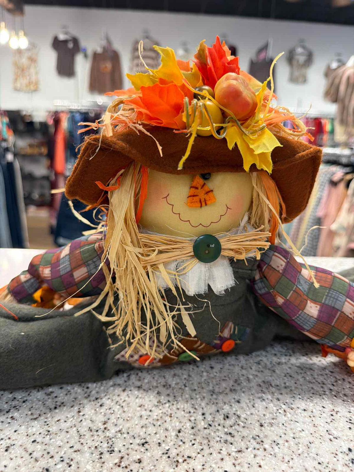 Autumn Harvest Scarecrow Shelf Sitter Fall Household