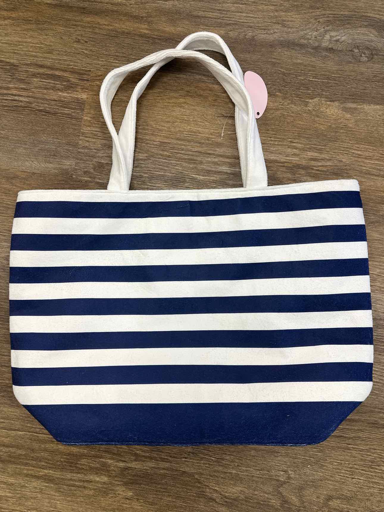 Anchor and Rope Terrycloth Striped Beach Pool Tote Bag