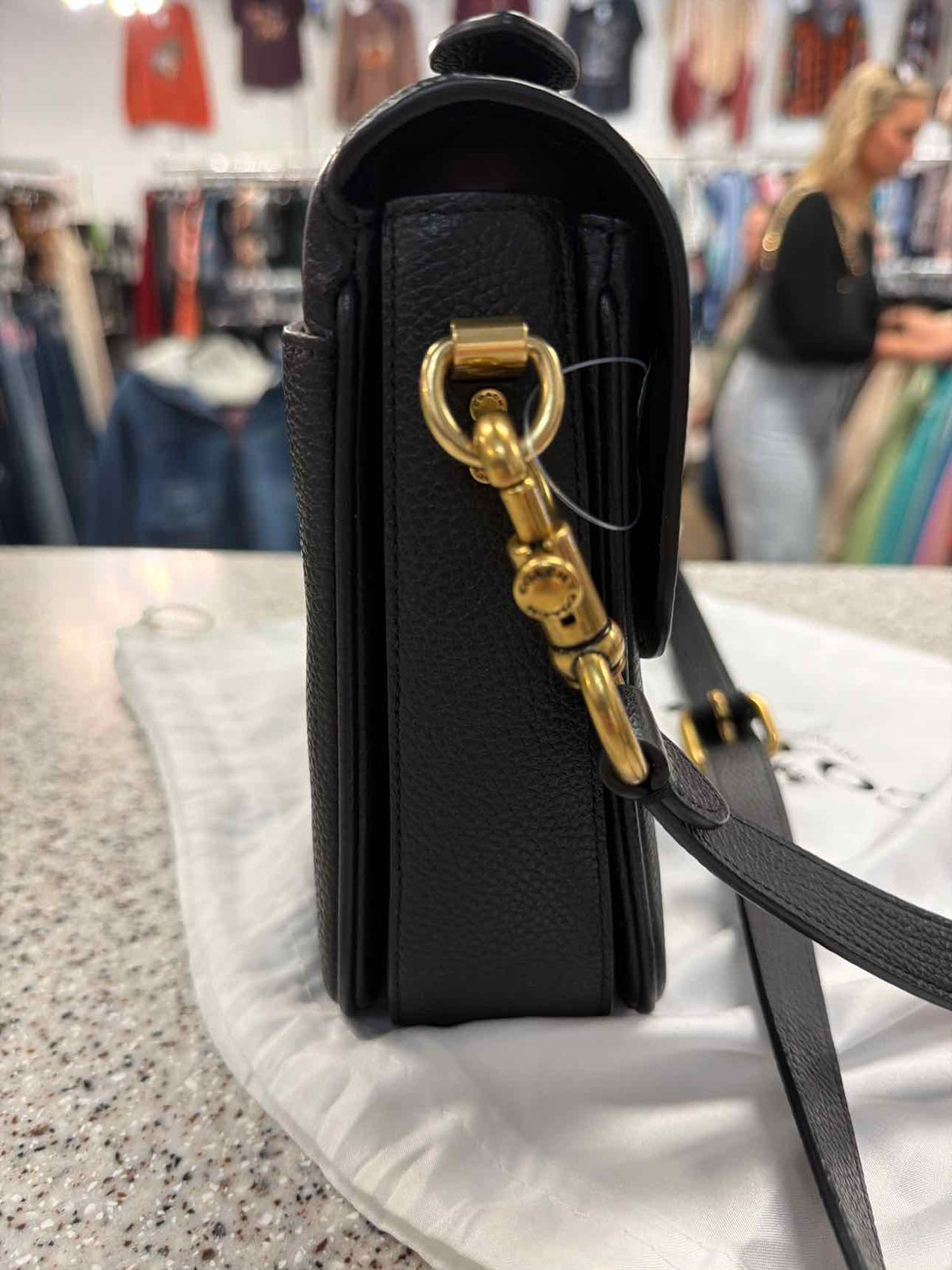 Coach Cassie Crossbody Black Pebble Leather Crossbody Handbag