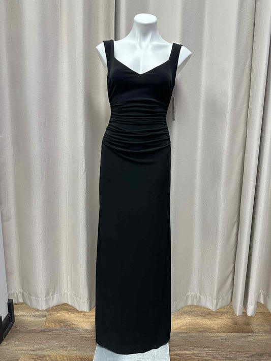 Laundry NEW NWT Ruched Bodycon Floor Length Maxi Gown Size 8 Black Dress
