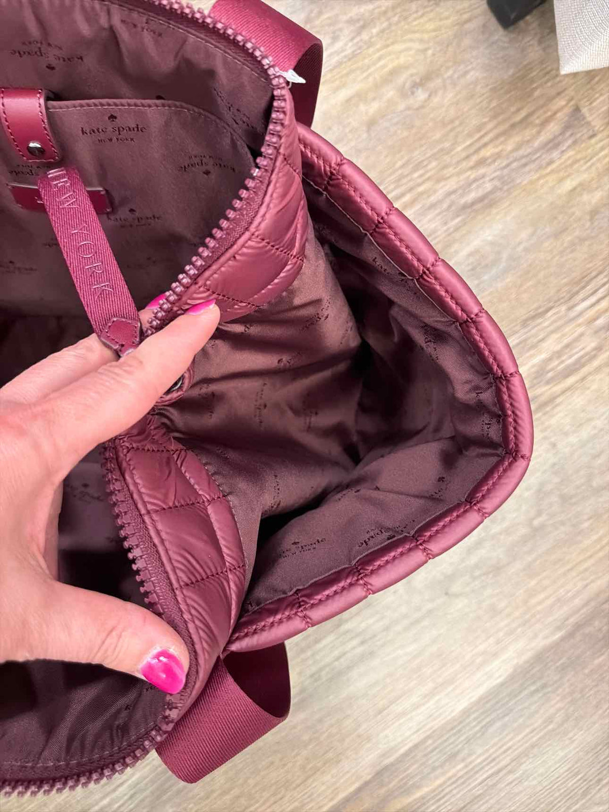 Kate Spade Maroon Camden Quilted Tote Handbag NEW NWT