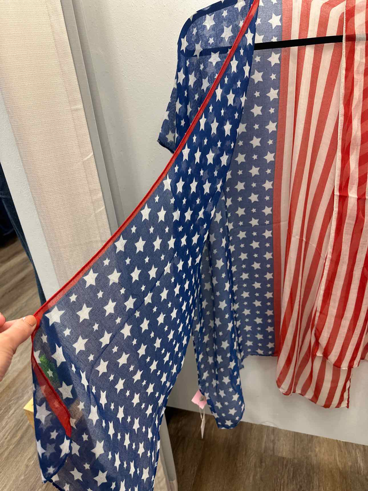USA Patriotic Scarf Kimono