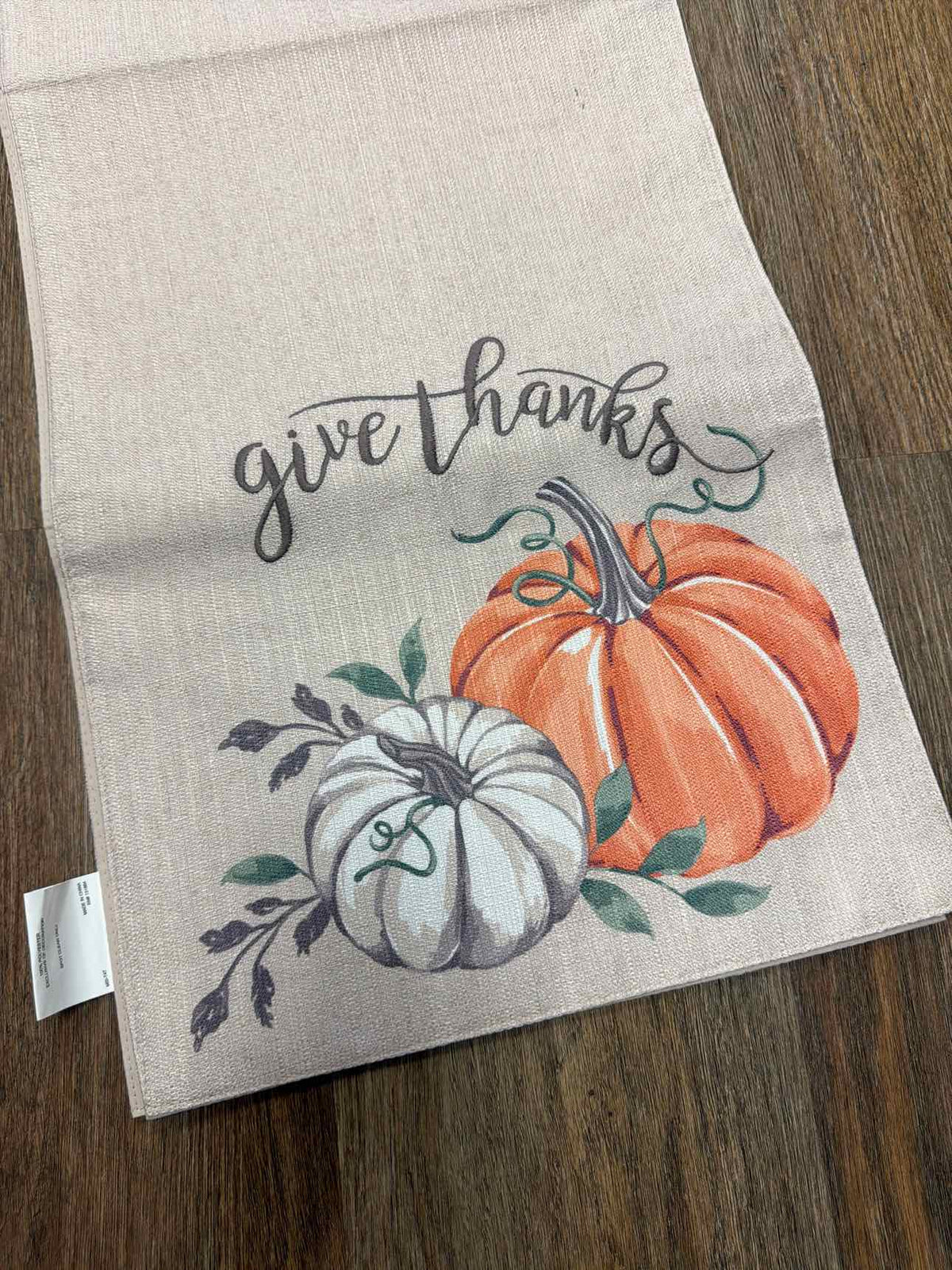 Give Thanks Pumpkin Fall Harvest Table Runner Household