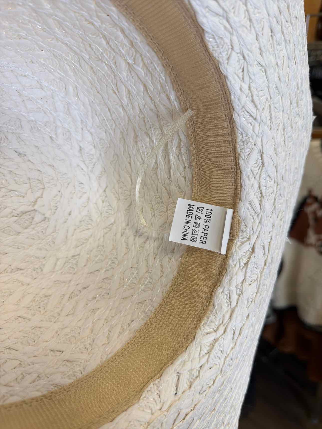 NEW Straw Wide Brim Sun Hat White Hat