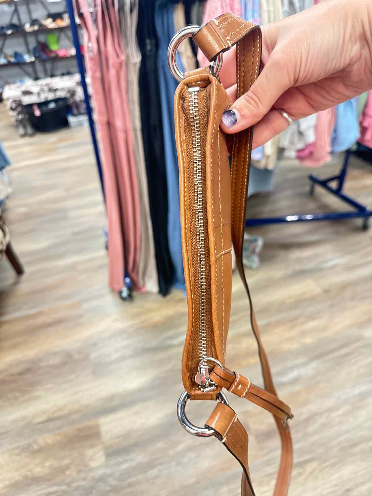 Coach Vintage Soho Saddlebag Leather Slim Brown Tan Crossbody