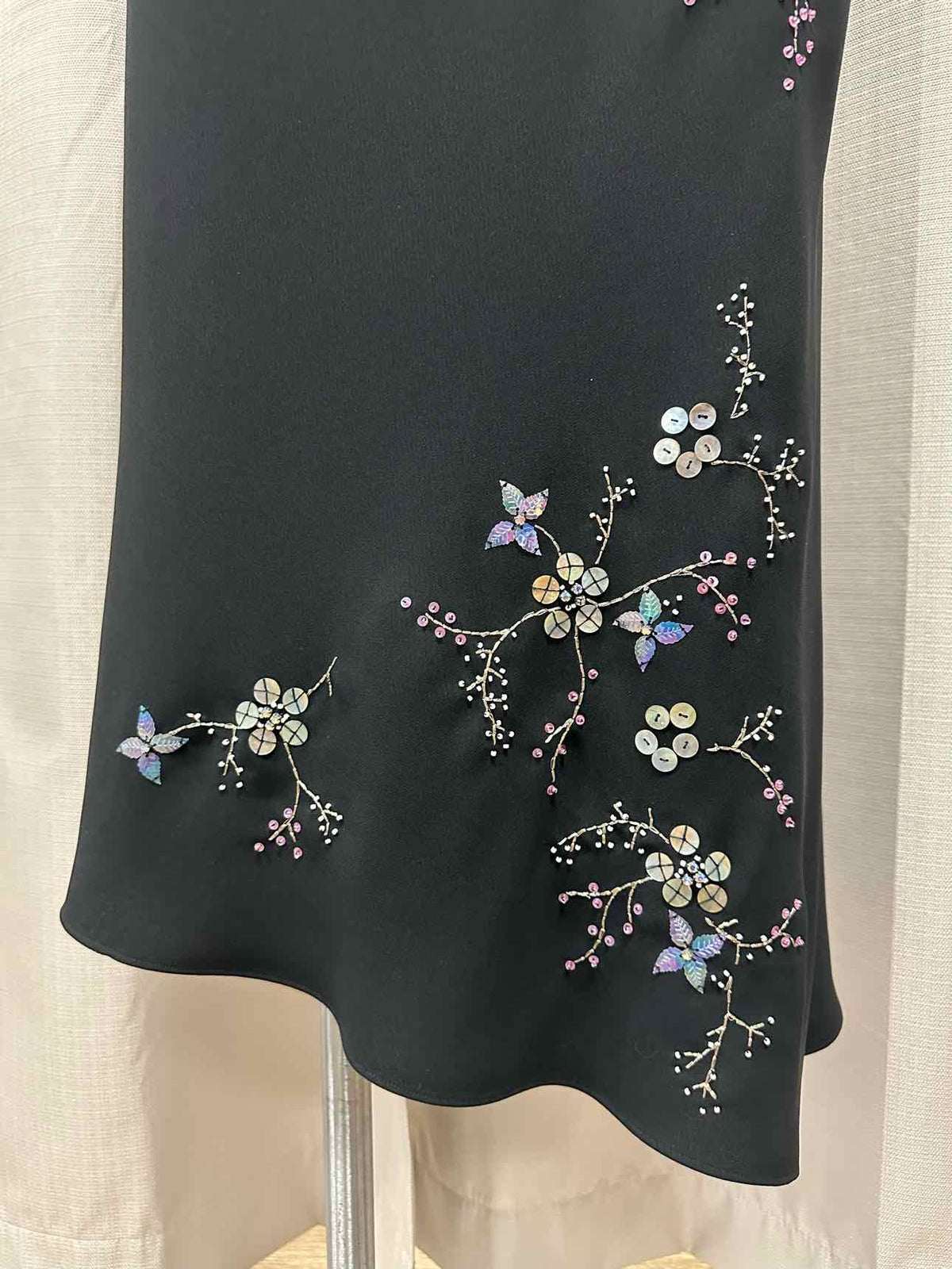 Jones New York NEW NWT Rhinestone Floral Halter Maxi Mermaid Size 8 Black Dress