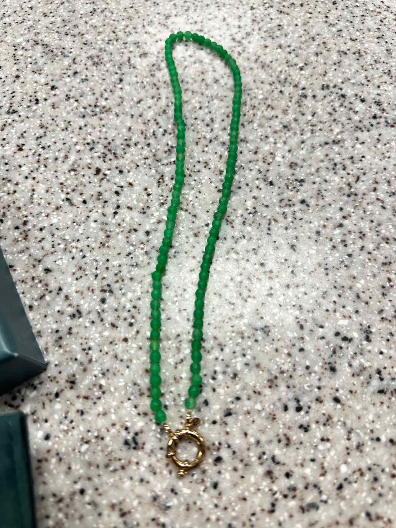 Aurate Size 18" Green/Gold Necklace