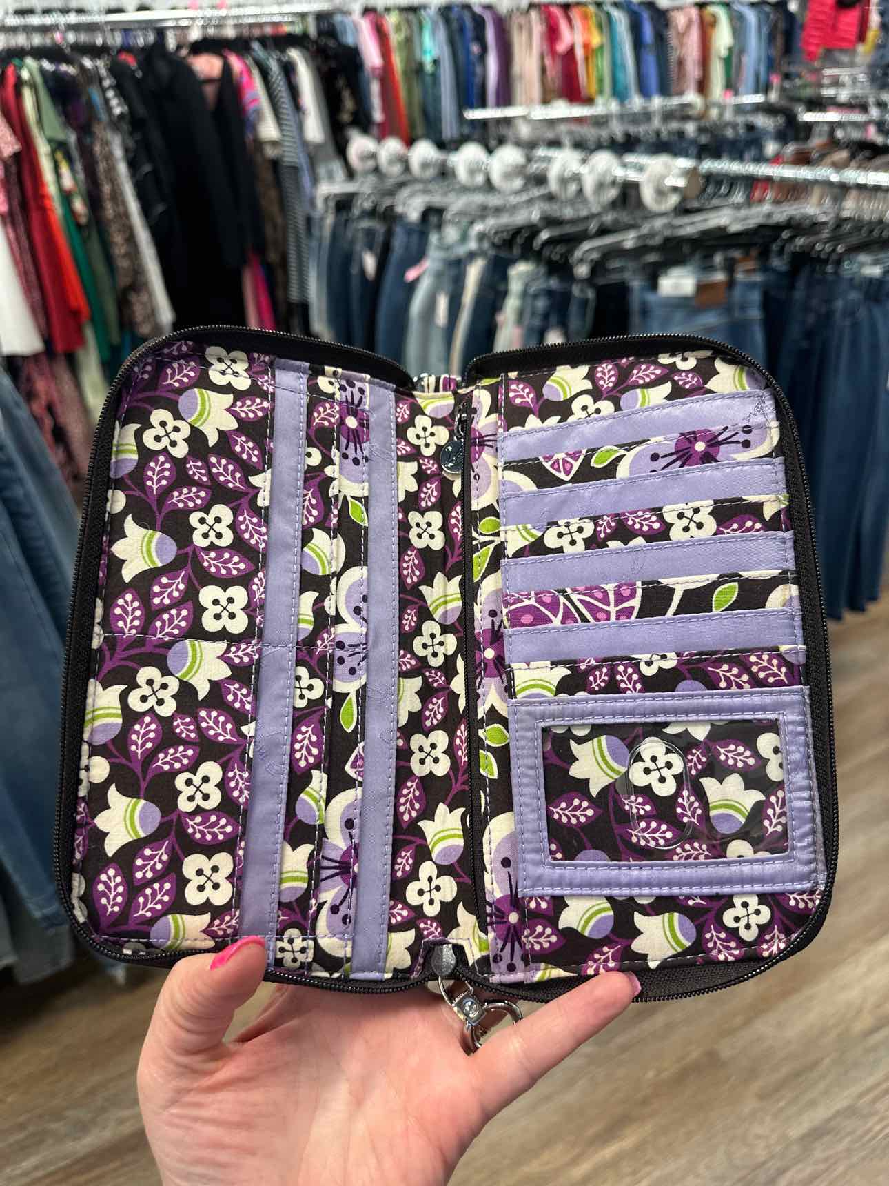 Vera Bradley Size Large Purple/Brown Wallet