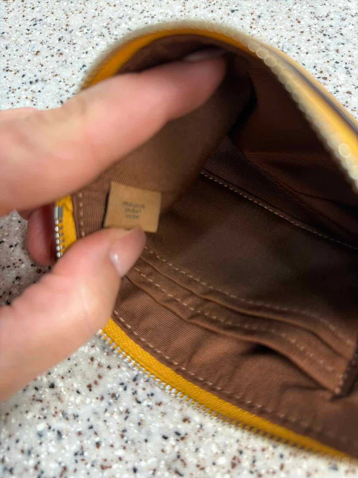Coach Honeycomb Yellow Corner Zip Pebble Leather Wristlet Wallet