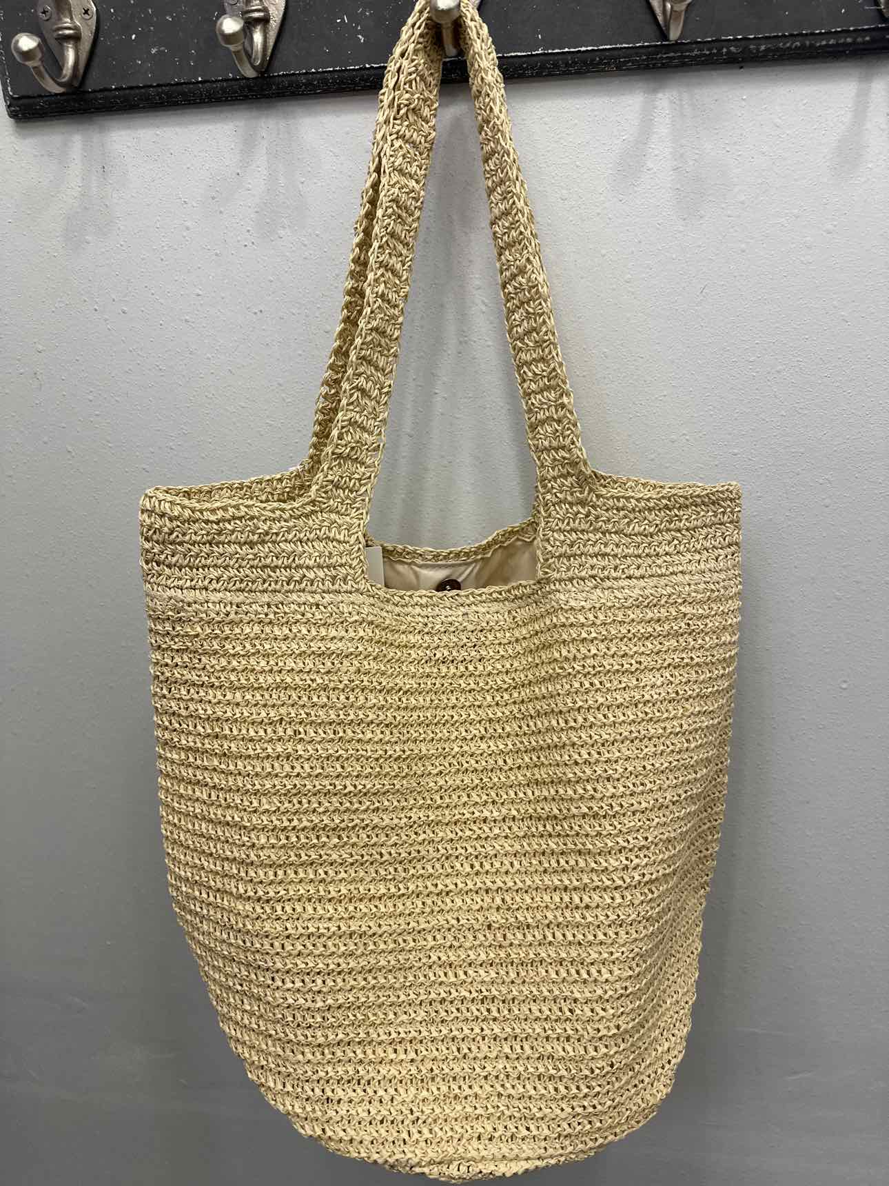 Round Bottom Woven Straw Tote Bag Handbags