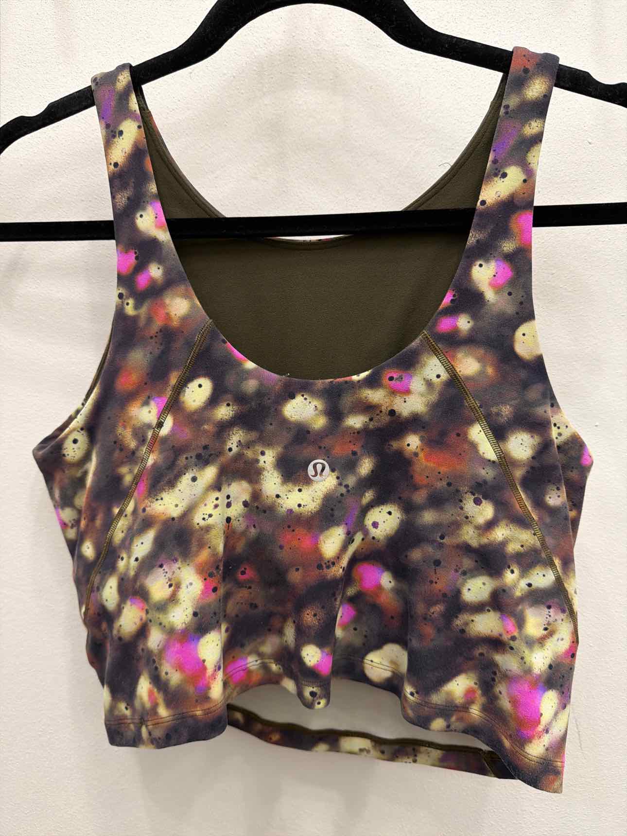 Lululemon Size 10 Olive Align high neck crop tank top with shelf bra Athletics