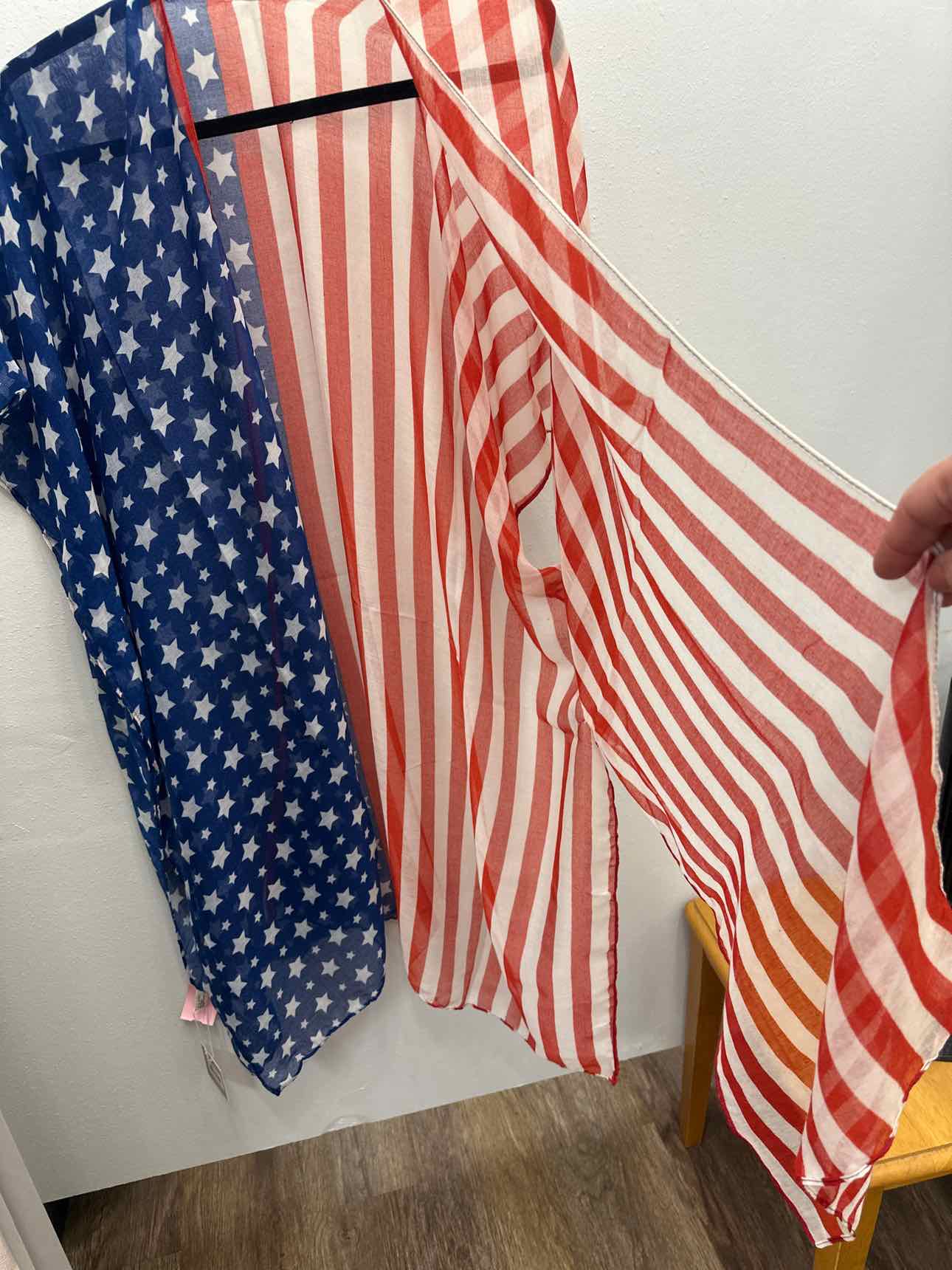 USA Patriotic Scarf Kimono