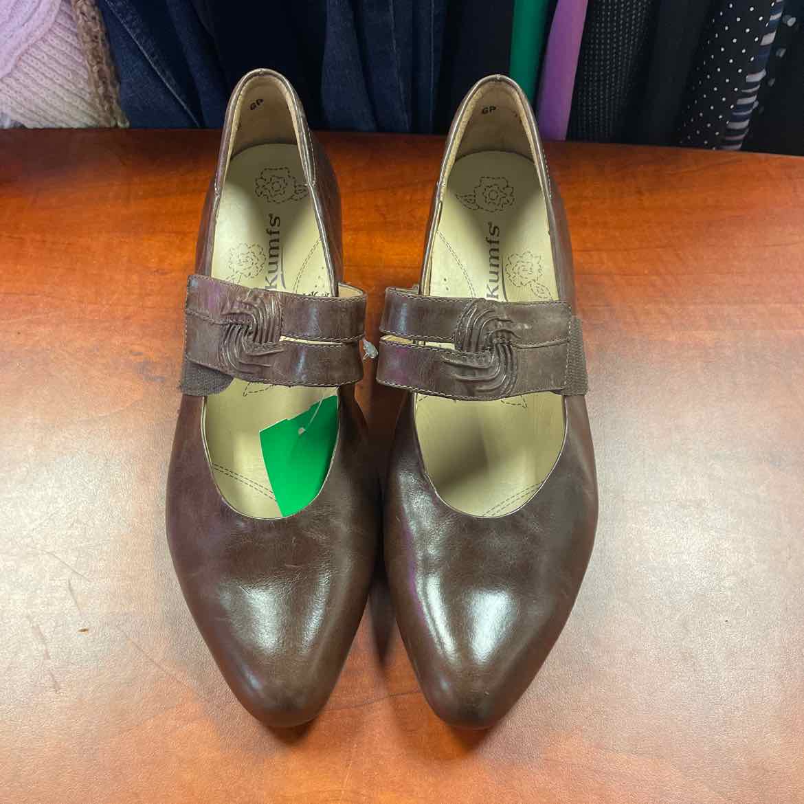 Kumfs Ziera Mary Jane Dark Brown Leather Shoes Size 11