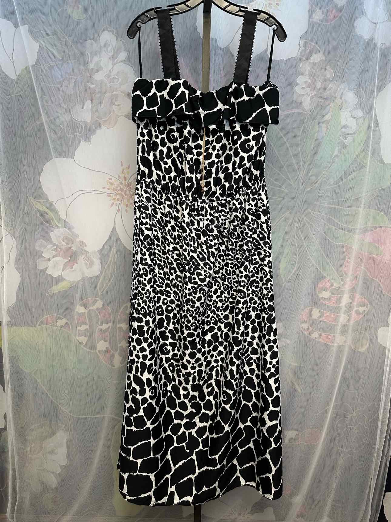 Speed Control Size 1X Black and White Cheeetah Print Long Maxi Dress