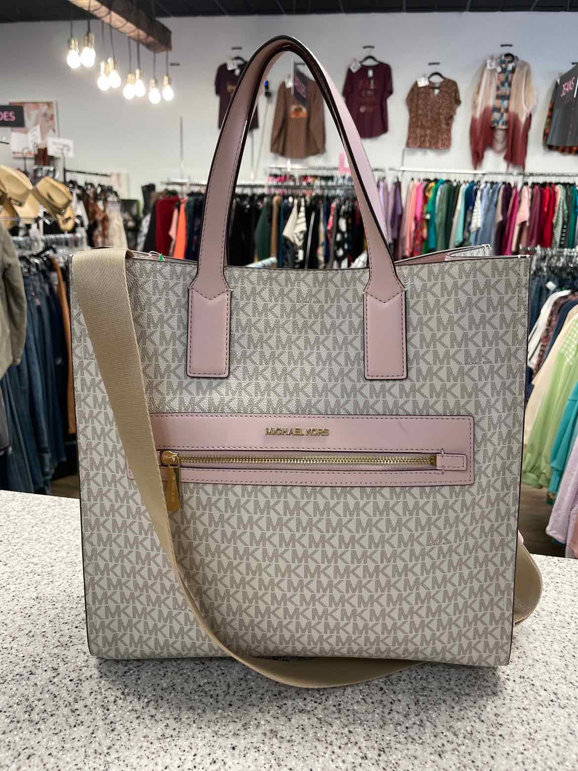 Michael Kors Kenly Large North-South Coated Canvas Tote Bag