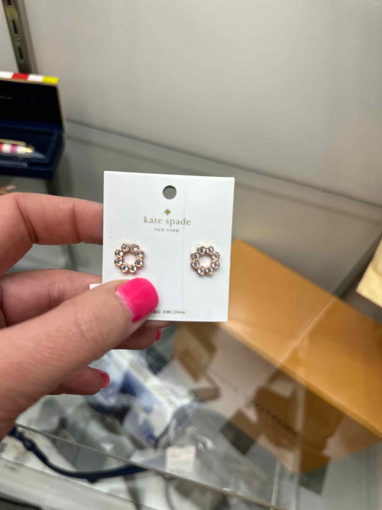 Kate Spade NEW Full Circle Rhinestone Rose Gold Post Earrings