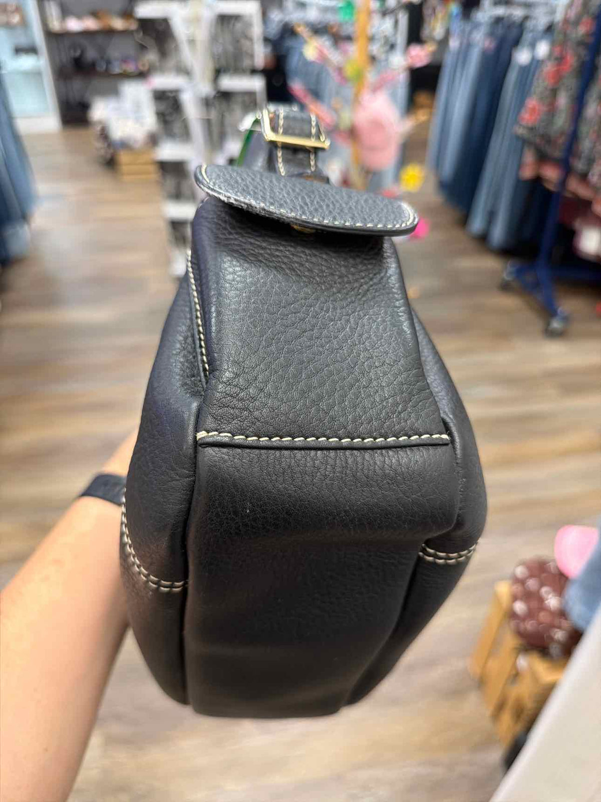 Dooney & Bourke Black Pebbled Leather Shoulder Bag