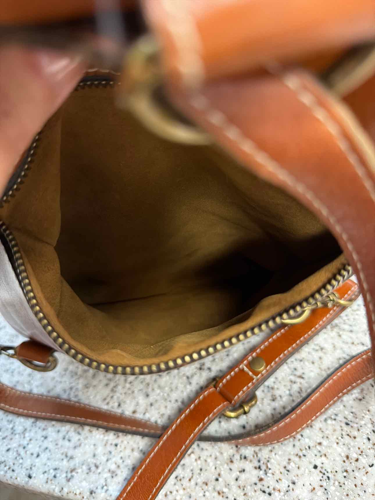Patricia Nash Small Brown Cognac Leather Montioni Covertible Backpack