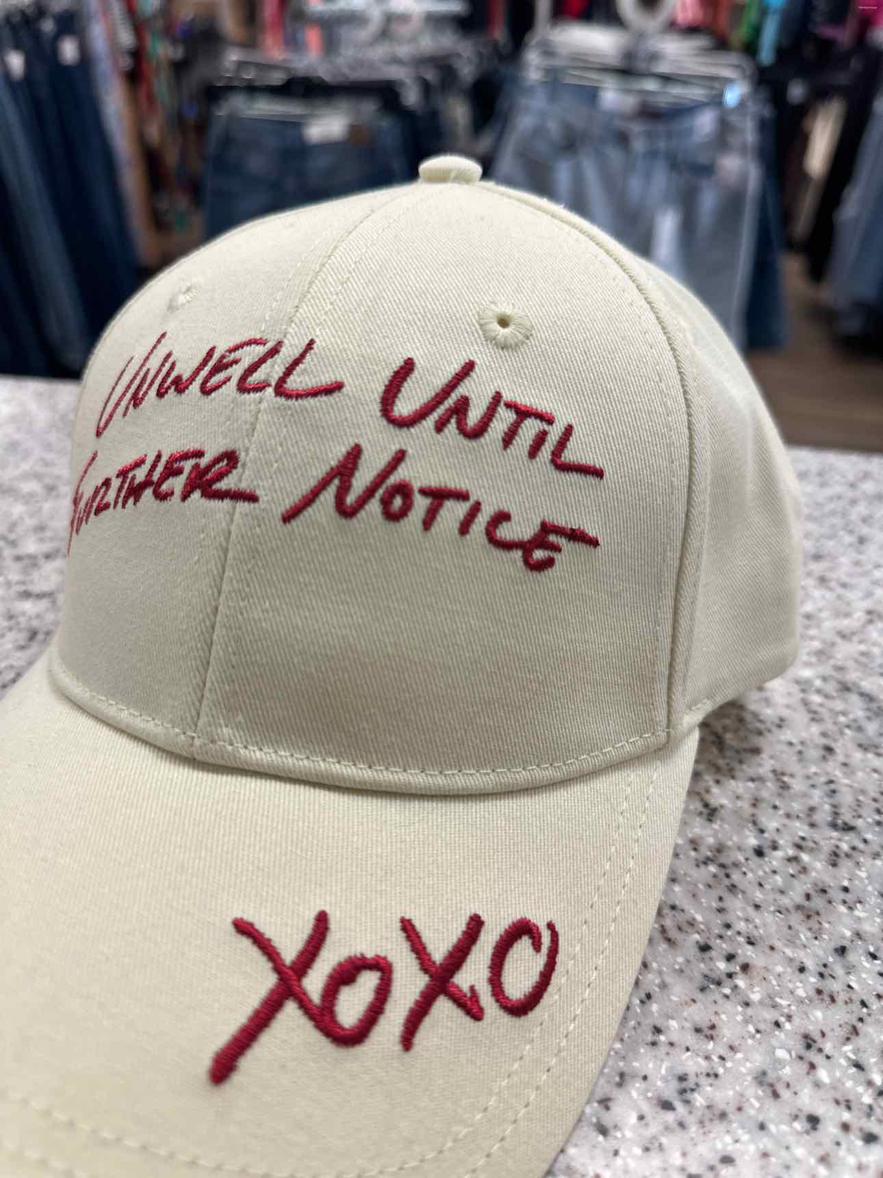 'Unwell until further notice' One Size Tan Baseball Cap Hat NWT