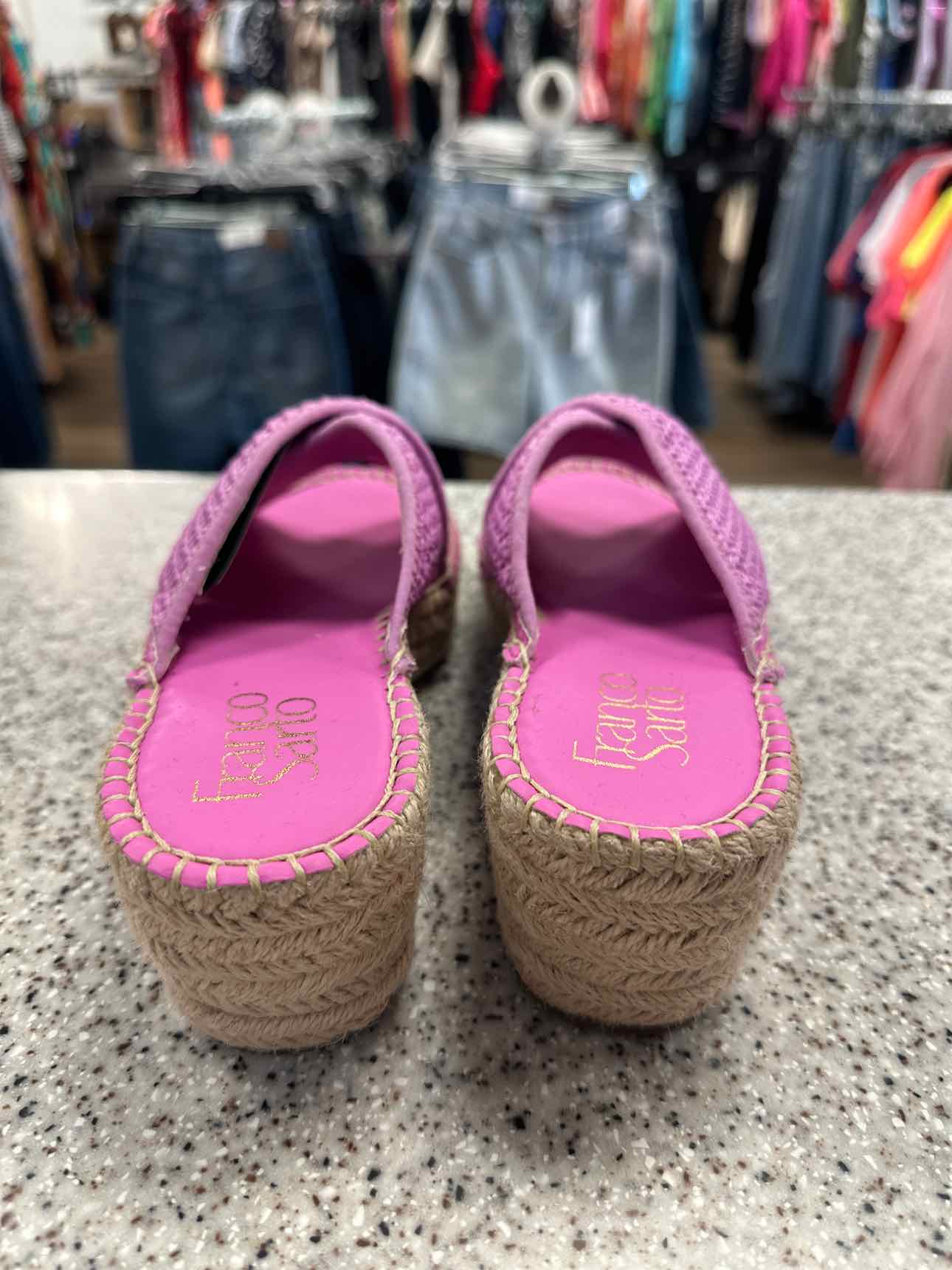 Franco Sarto Size 7.5 Hot Pinkslip on woven espadrille platform NEW Shoes