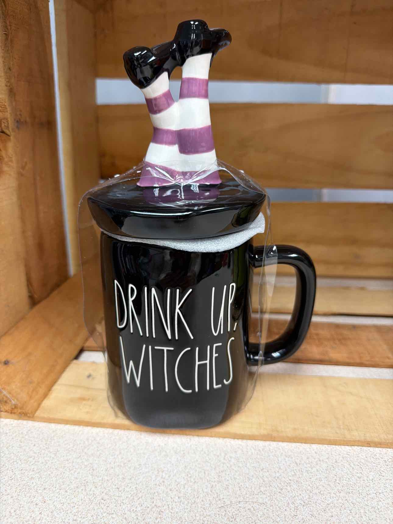 Rae Dunn NEW 'Drink Up Witches' mug with lid household