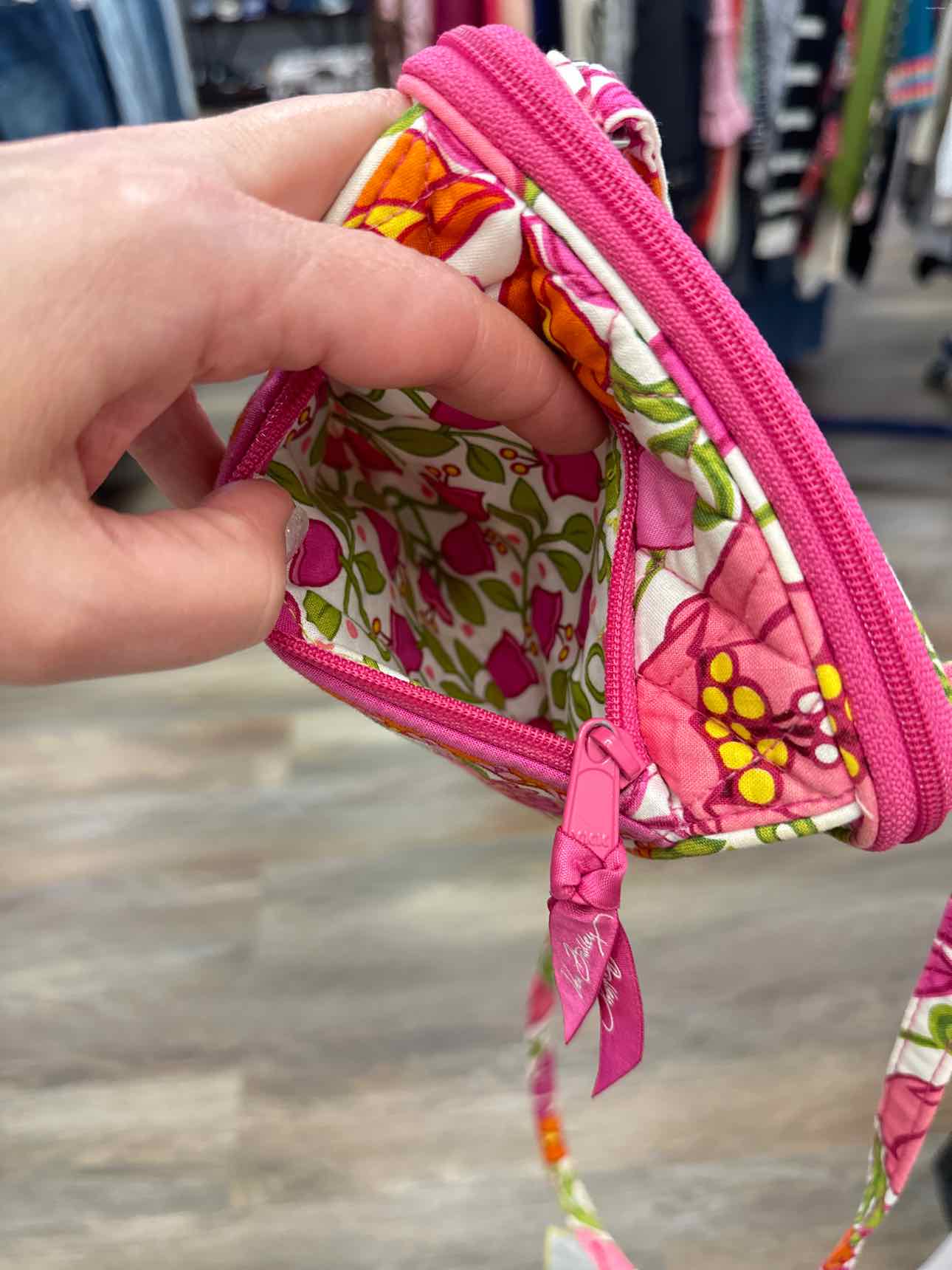Vera Bradley Pink Lilli Bell Floral Slim Crossbody Handbags