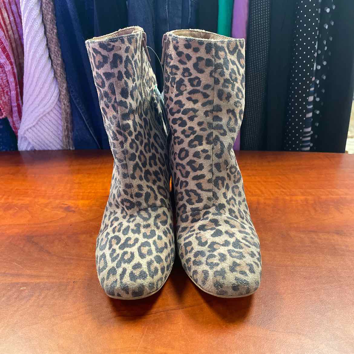 Free People Nicola Leopard Print Suede Ankle Boots Size 37
