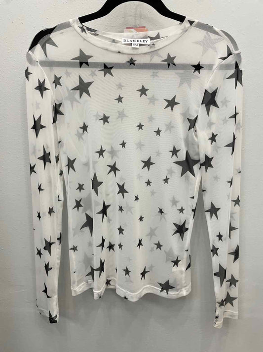 Dress It Up Star Long Sleeve Mesh Top