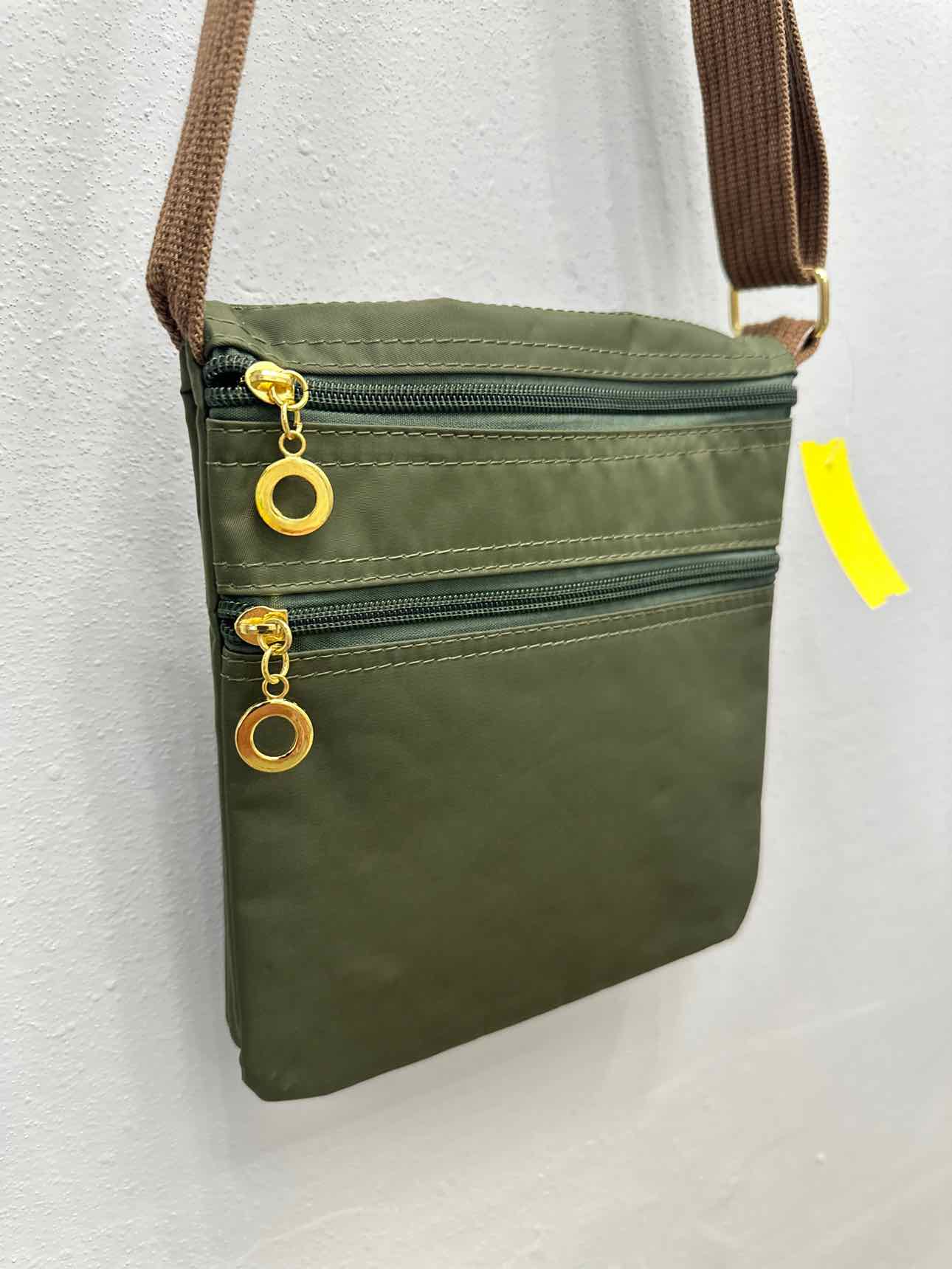 Olive Nylon Double Sided Slim Crossbody Handbags
