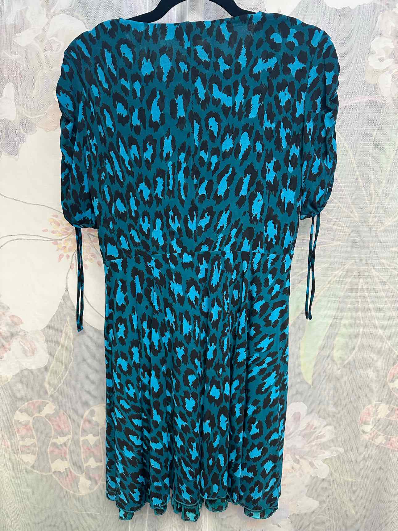 Diane vonFurstenberg NEW NWT Carin Leopard Evergreen Size 6 Blue/Black Dress