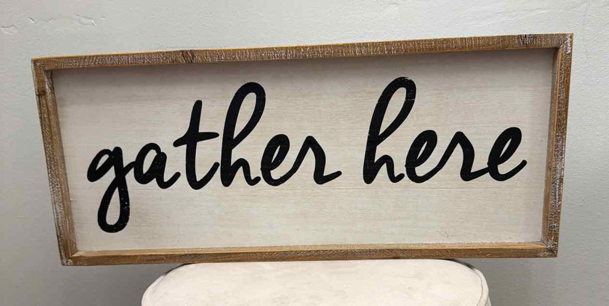 "gather here" Wood Wall Decor (20"L x 10"H) Household