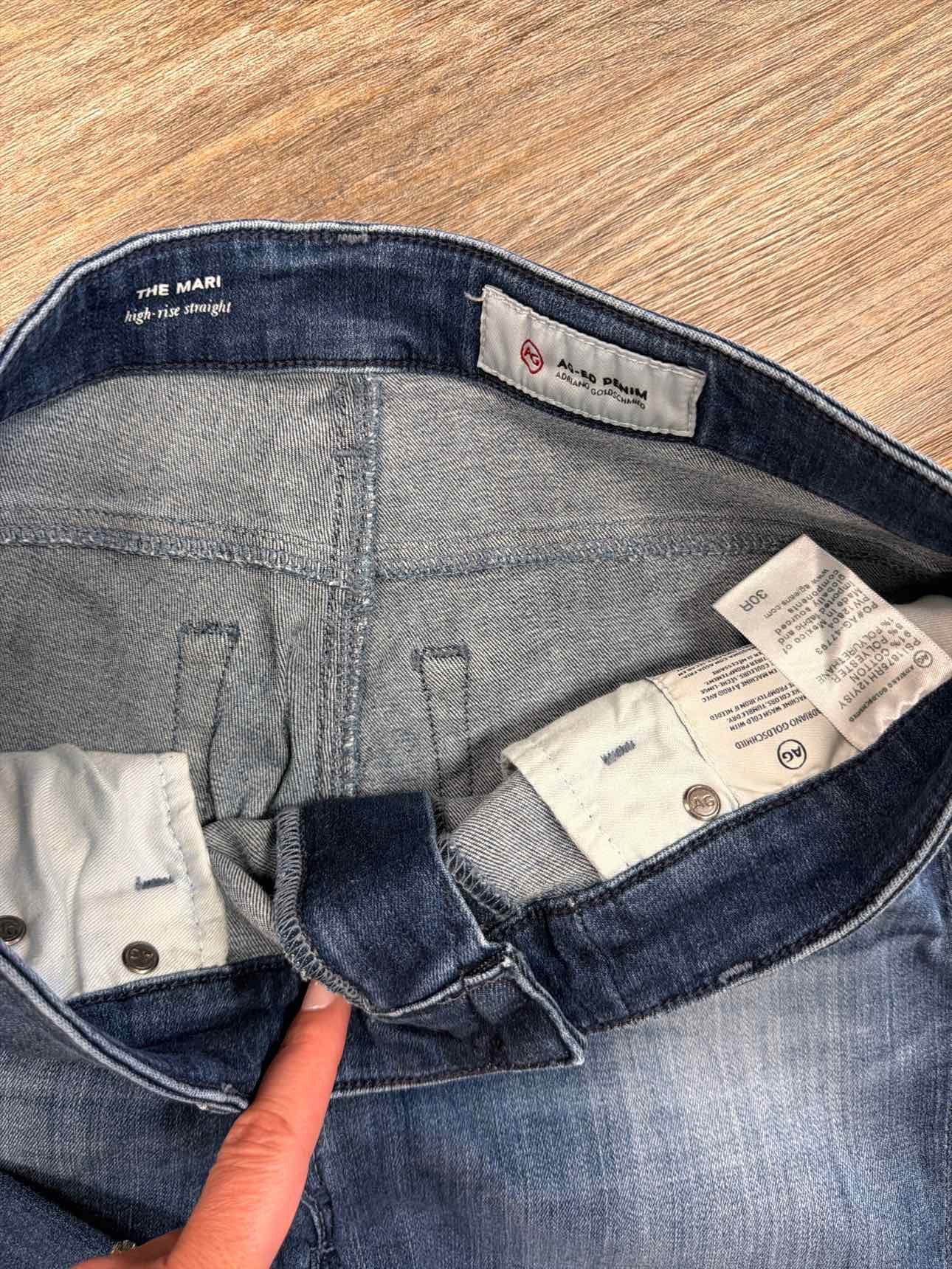 AG Size 30 Ag-Ed The Mari High Rise Straight Leg Denim Jeans