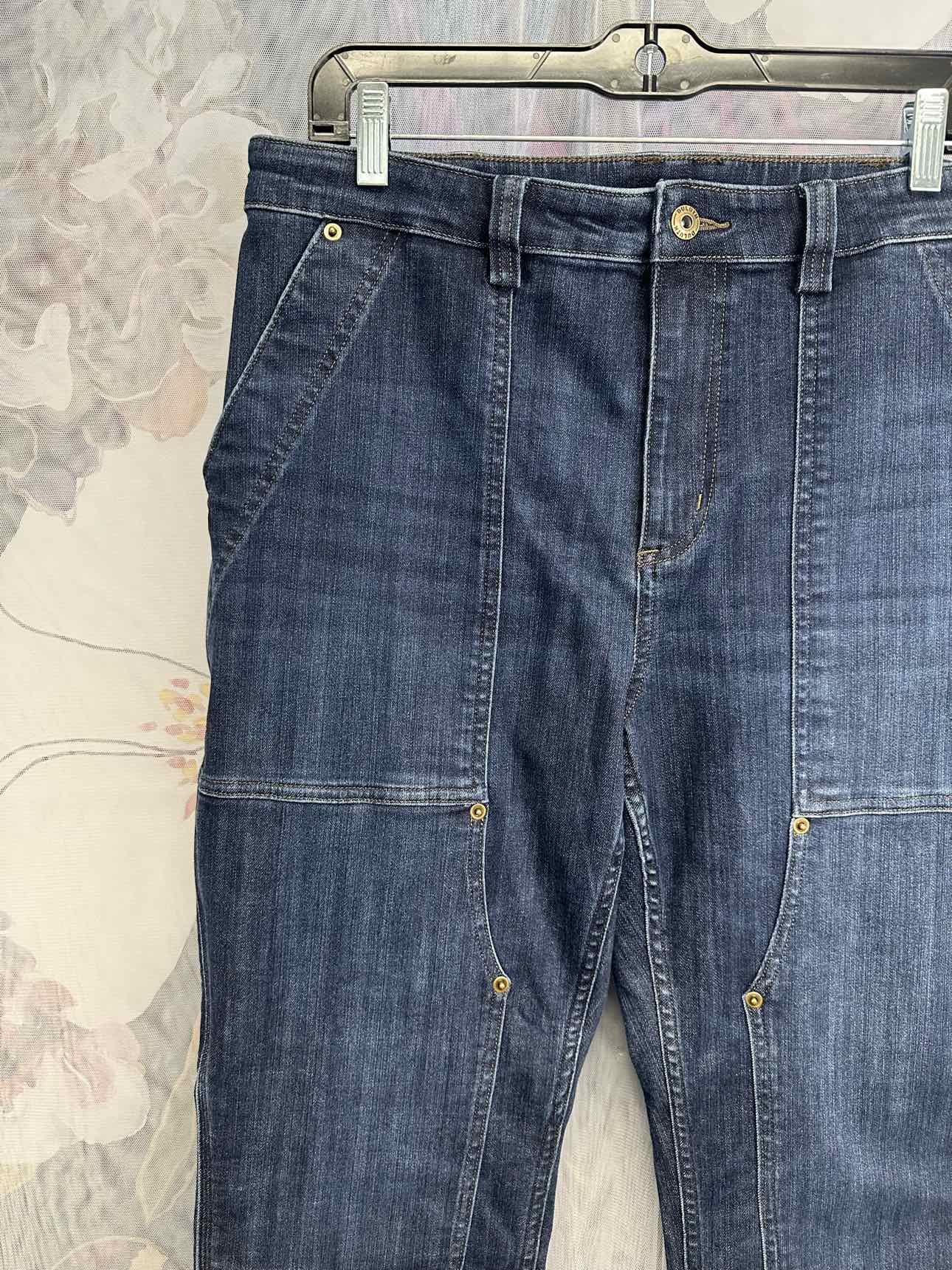 Duluth Trading Dark Wash Utility Crop Panel Size 14 Denim Jeans