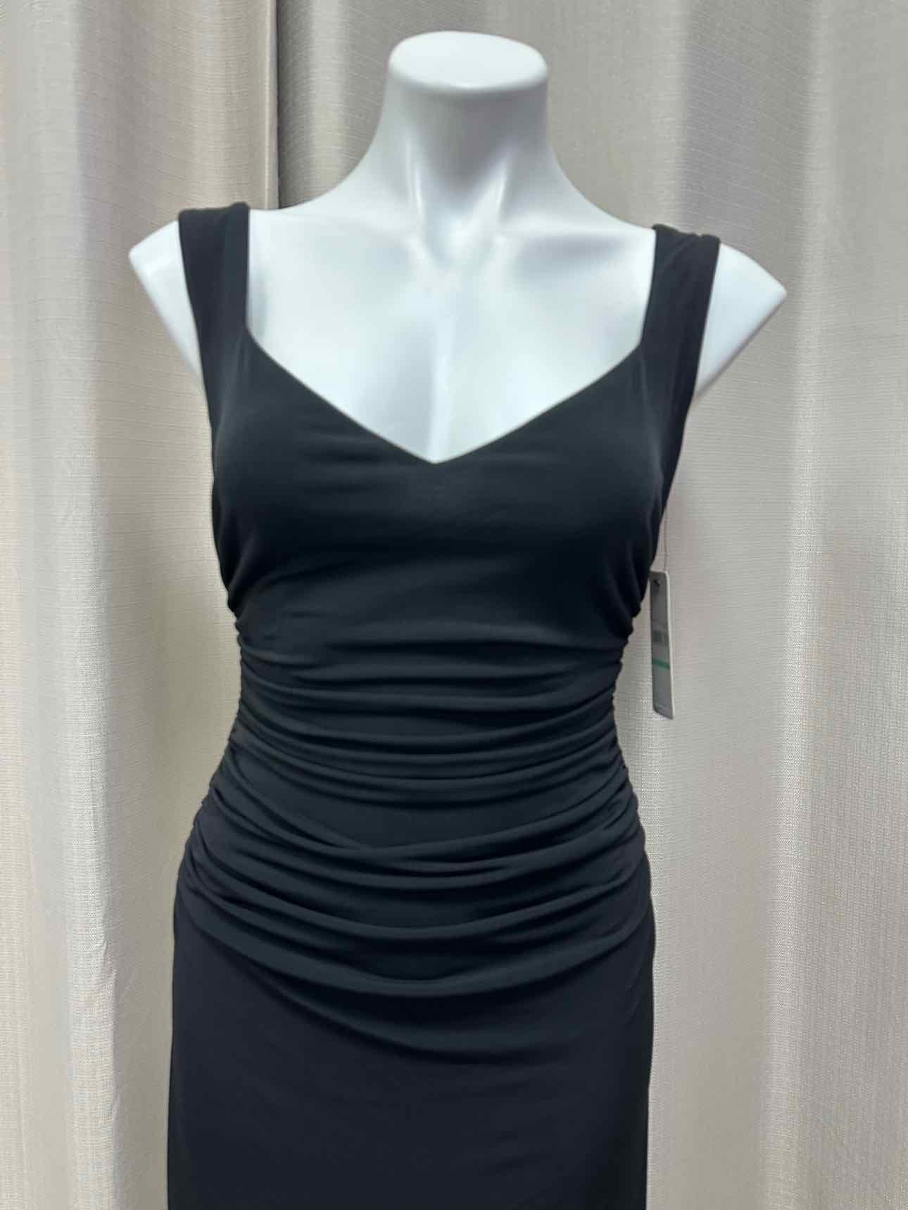 Laundry NEW NWT Ruched Bodycon Floor Length Maxi Gown Size 8 Black Dress