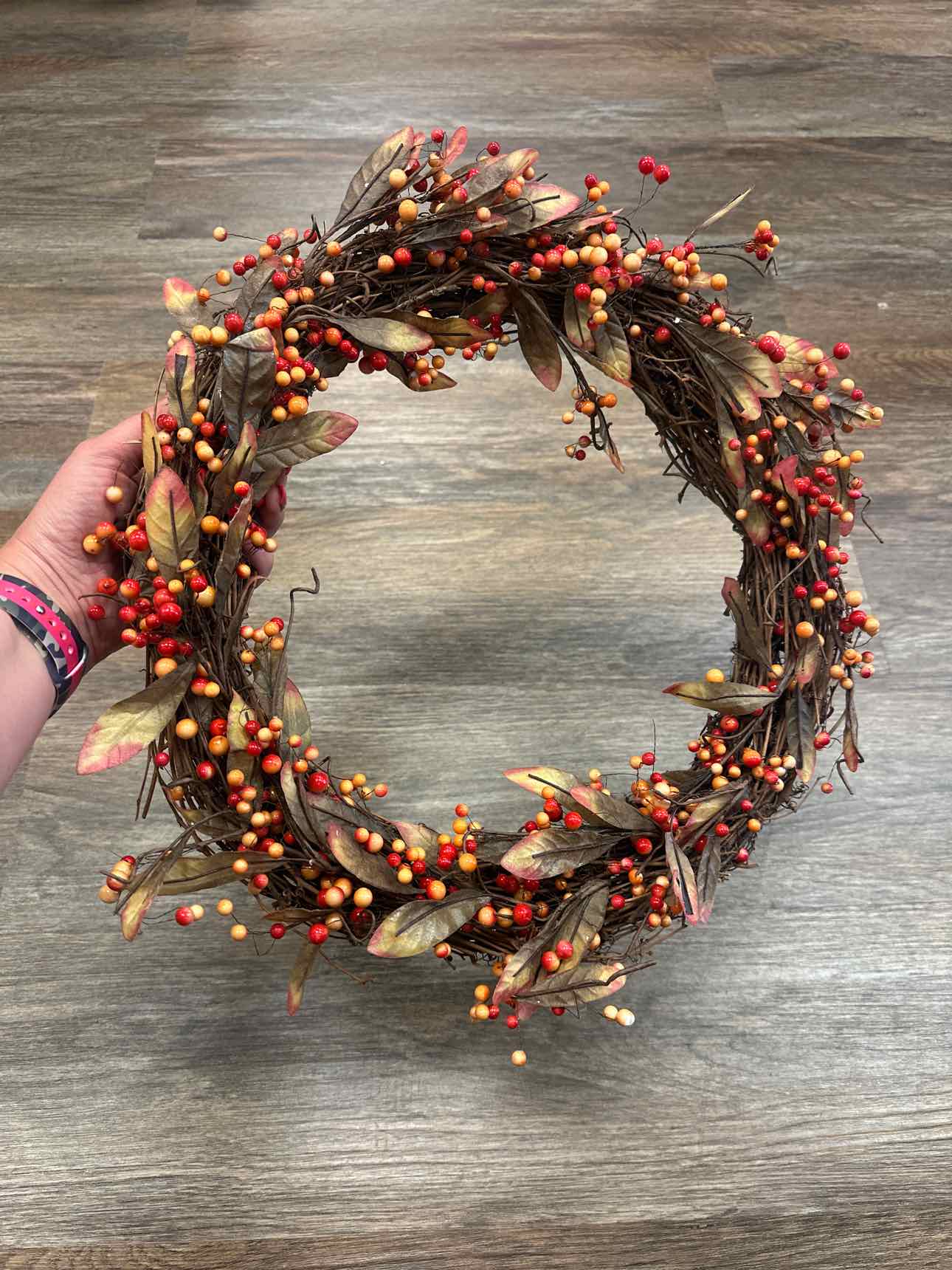 15" Fall Berry Grapevine Wreath Home Decor