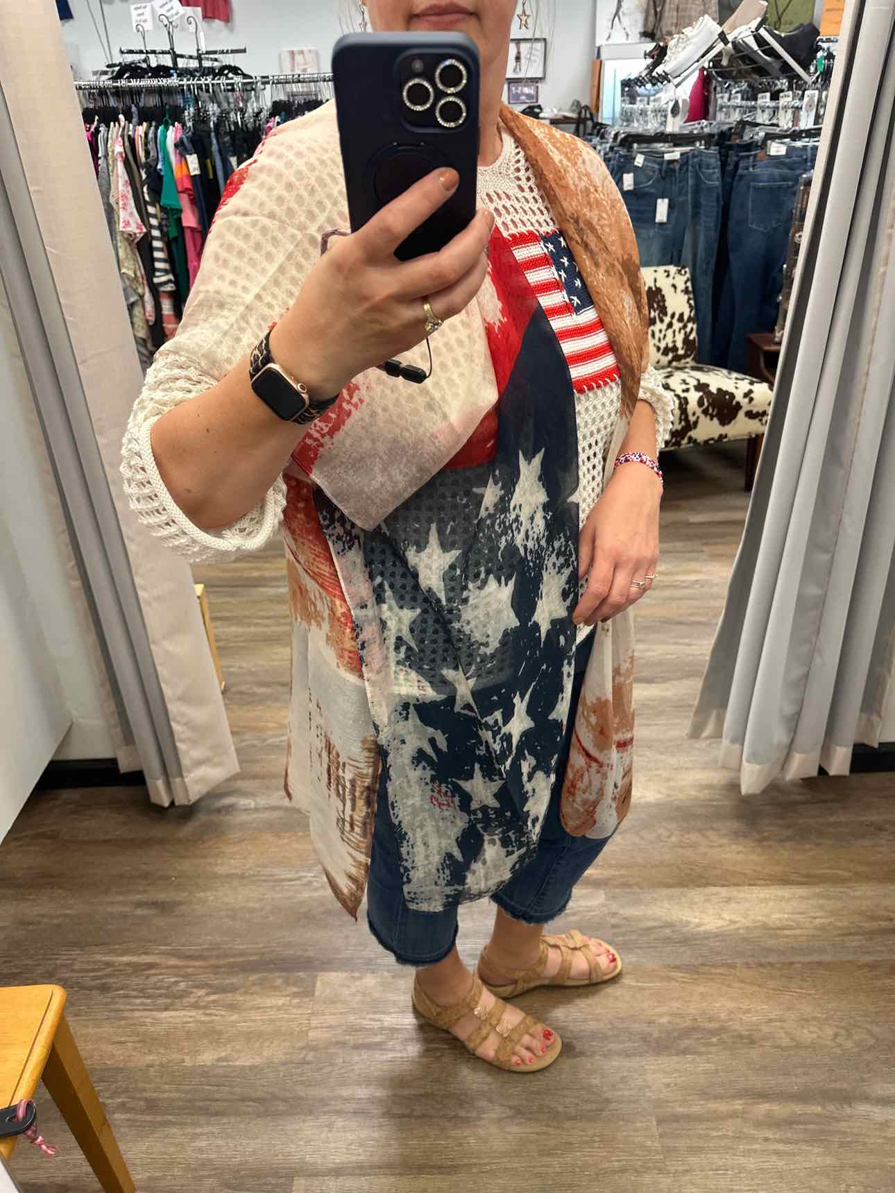 Vintage USA Patriotic Kimono