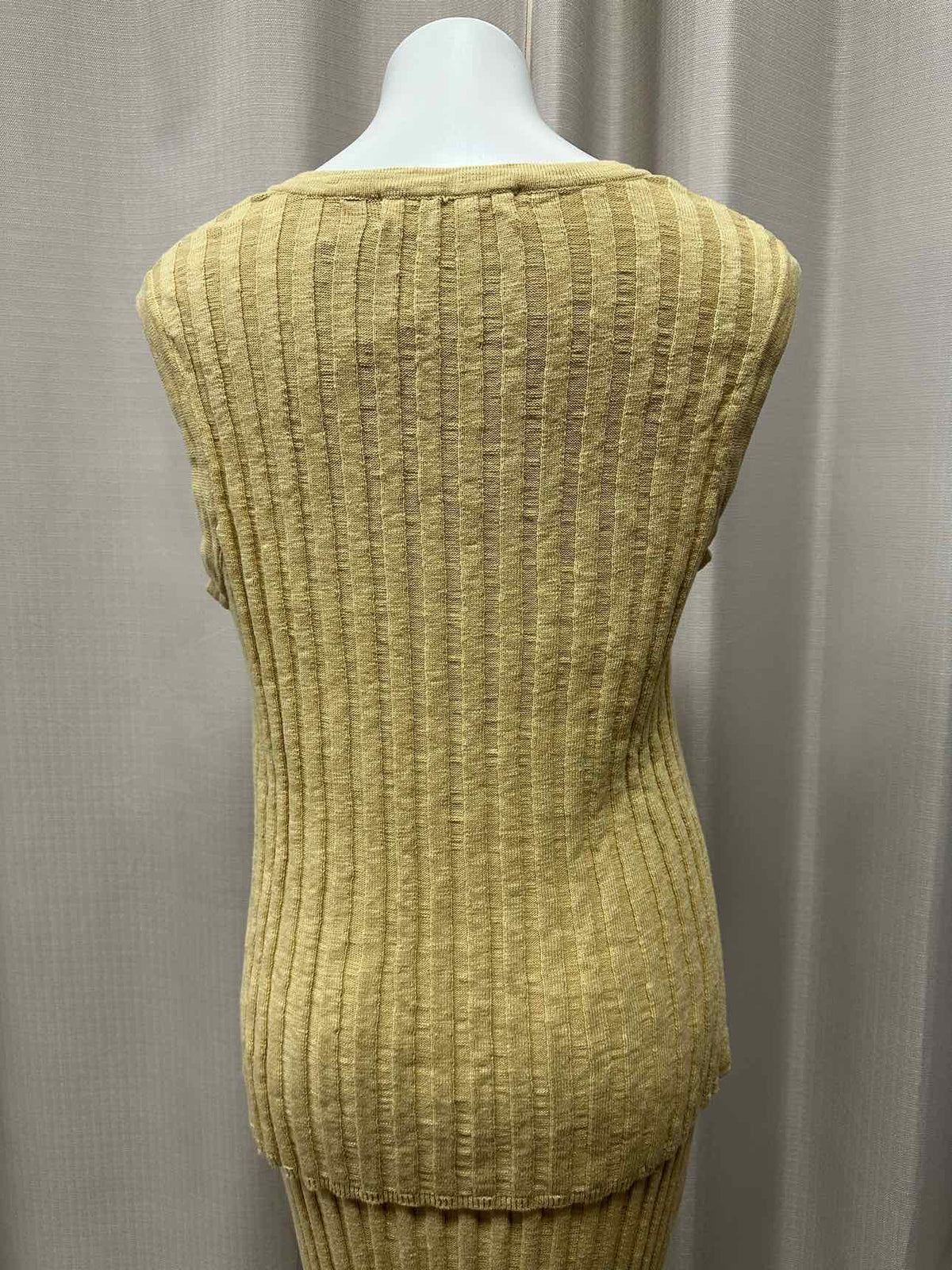 FP Beach Veda Skirt Set Ribbed Stretch V-Neck Maxi Size XS Yellow Set