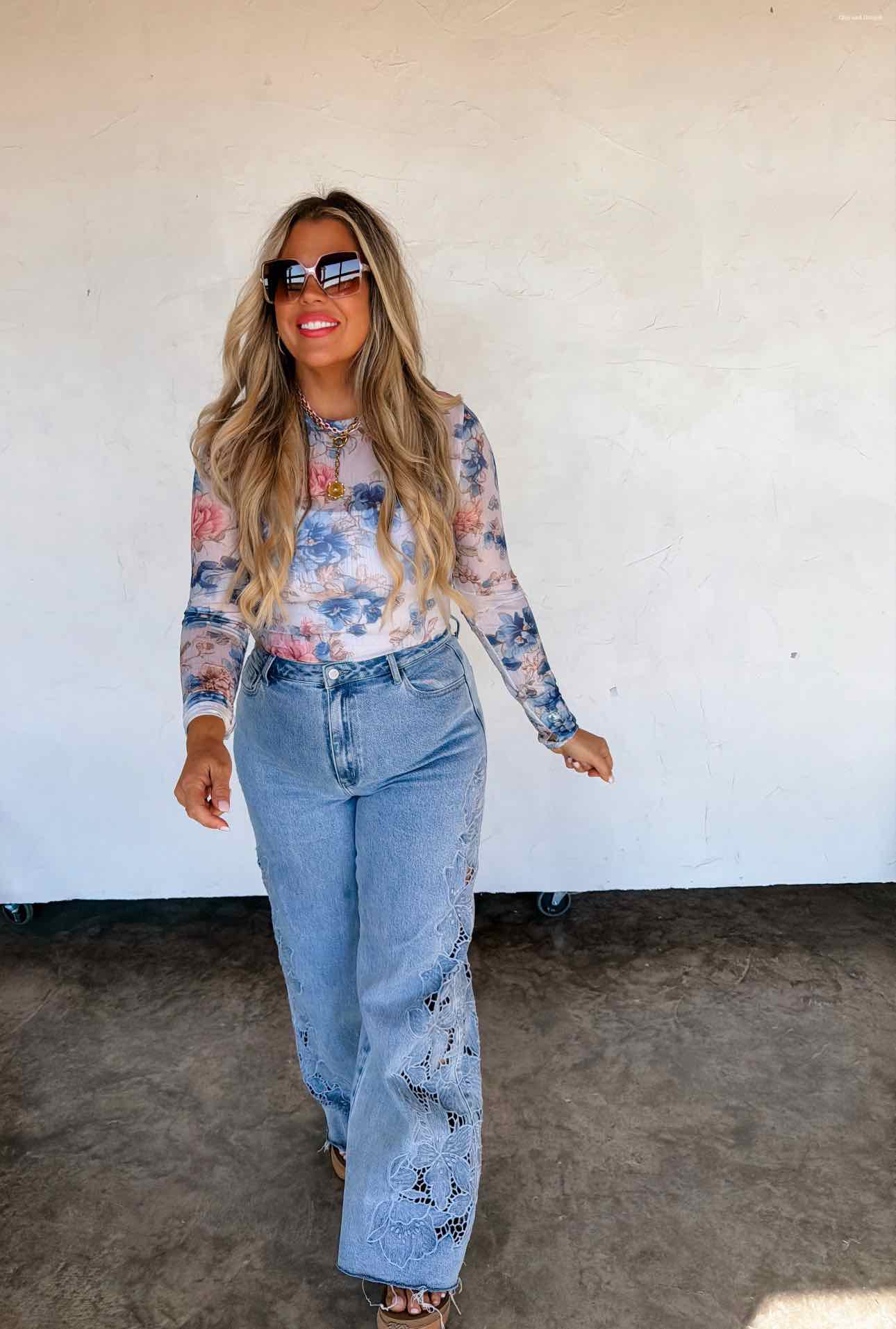 Spring Dress It Up Mesh Long Sleeve Top