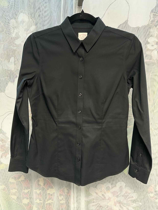 BrooksBrothers Classic Collared Button Down Long Sleeve Size 2P Black Top