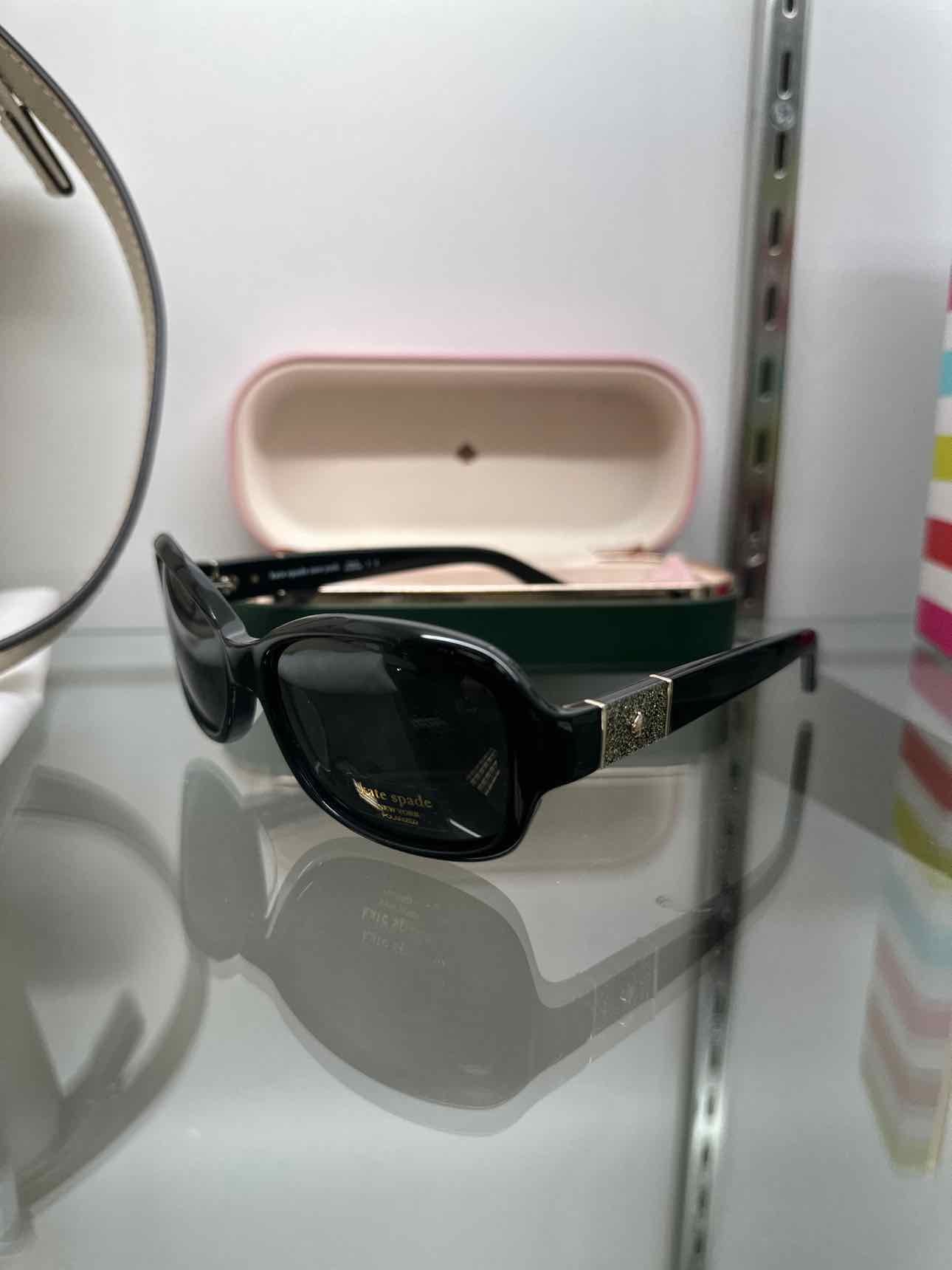 Kate Spade Cheyenne Polarized Black Soft Rectangle Sunglasses NEW