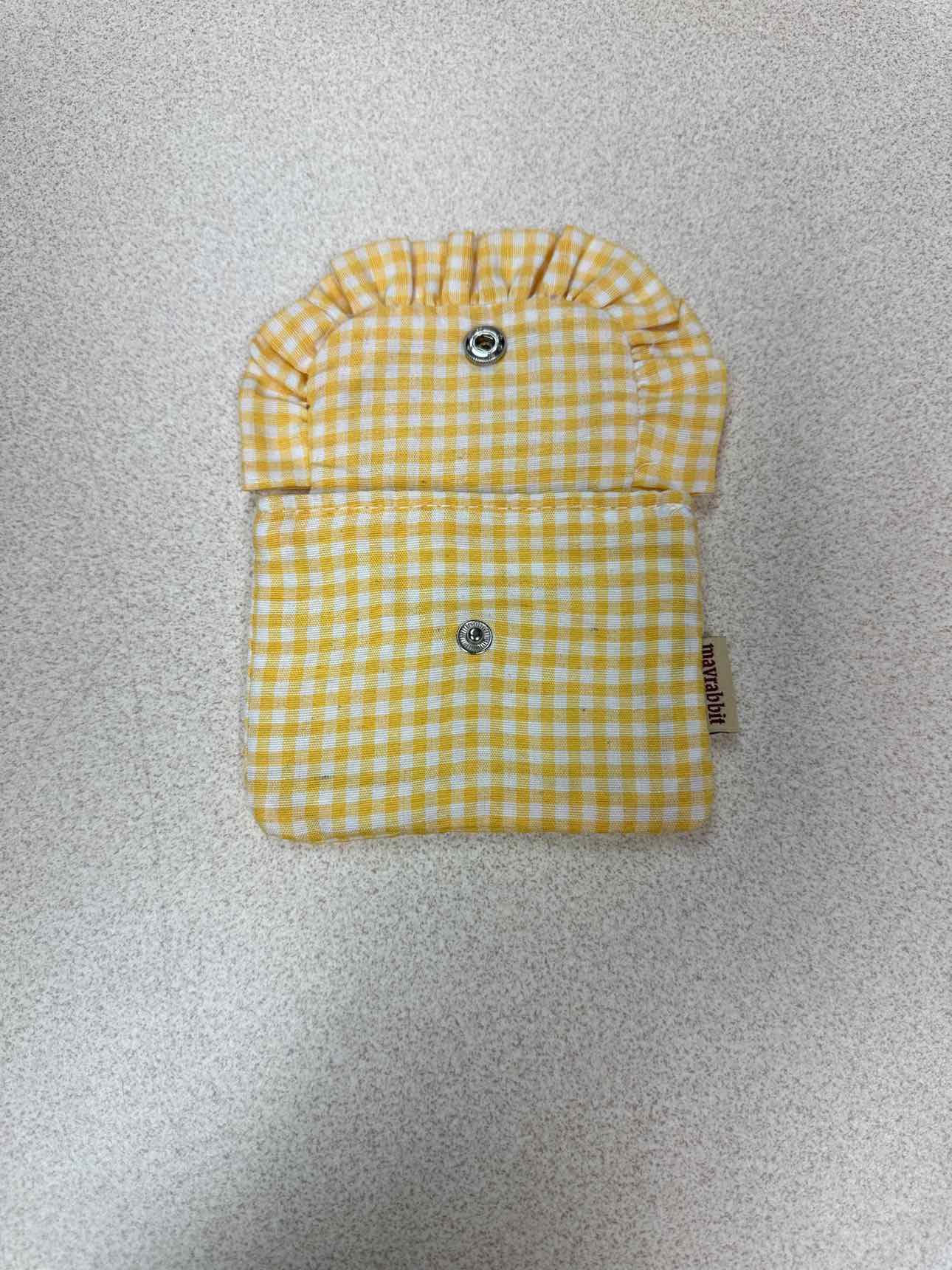 Cotton Snap Coin Pouch in Gingham Print