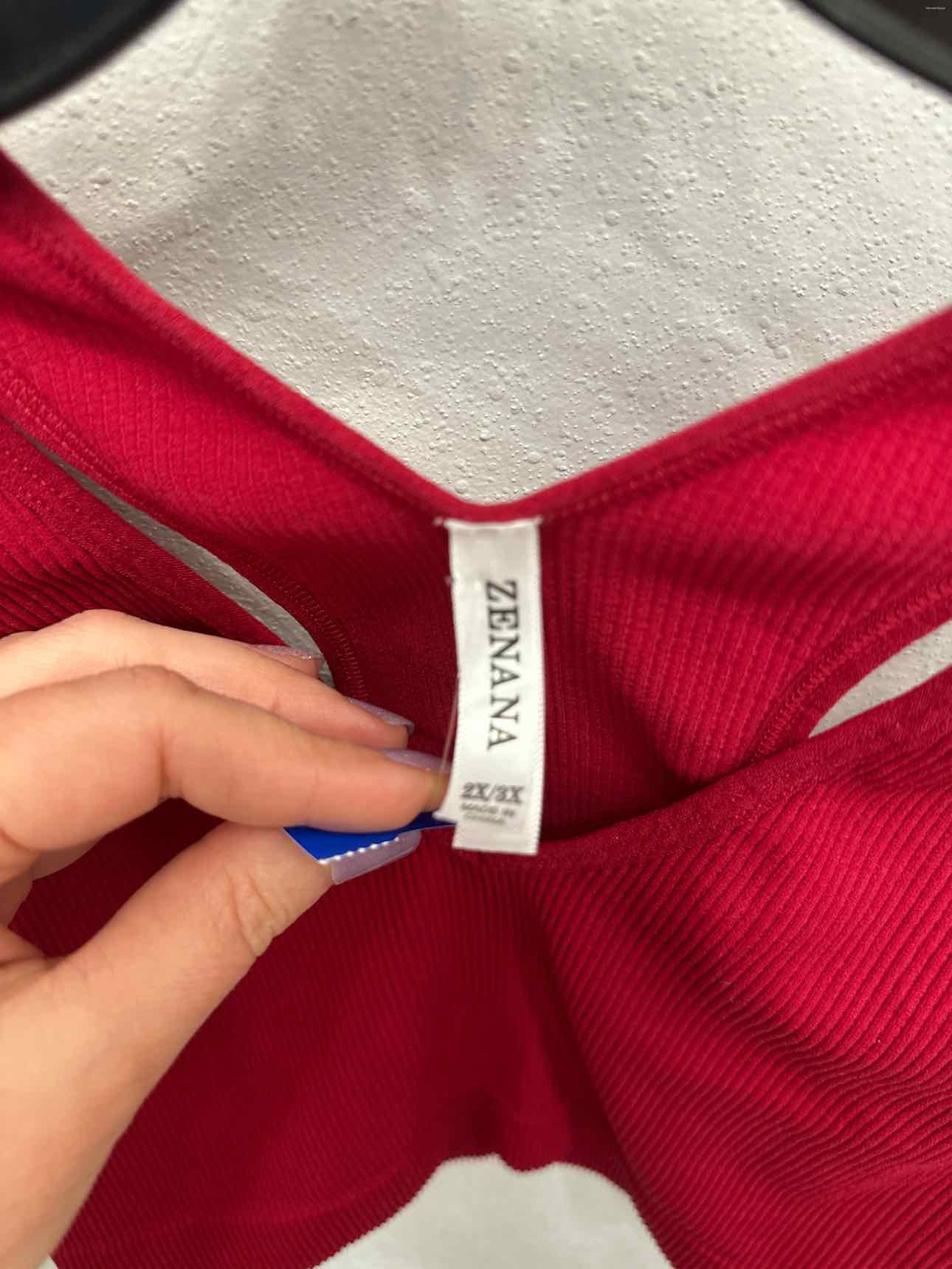 Zenana Size 2X/3X Red Crop Top